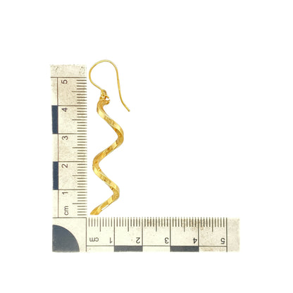 9ct Gold Spiral Drop Earrings