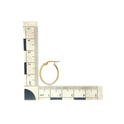 9ct Gold Plain Oval Creole Earrings