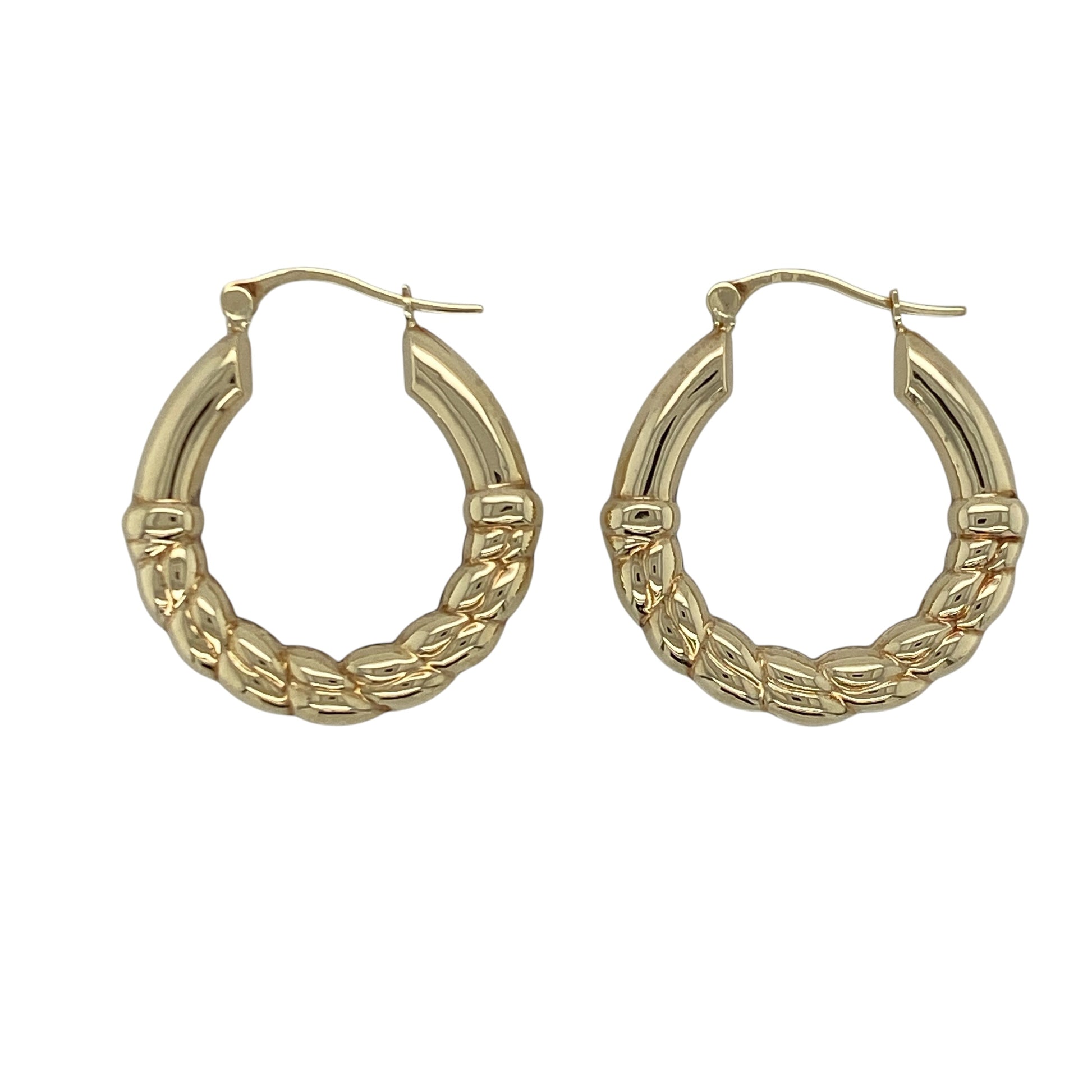 9ct Gold Twisted Hoop Creole Earrings