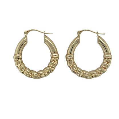 9ct Gold Twisted Hoop Creole Earrings