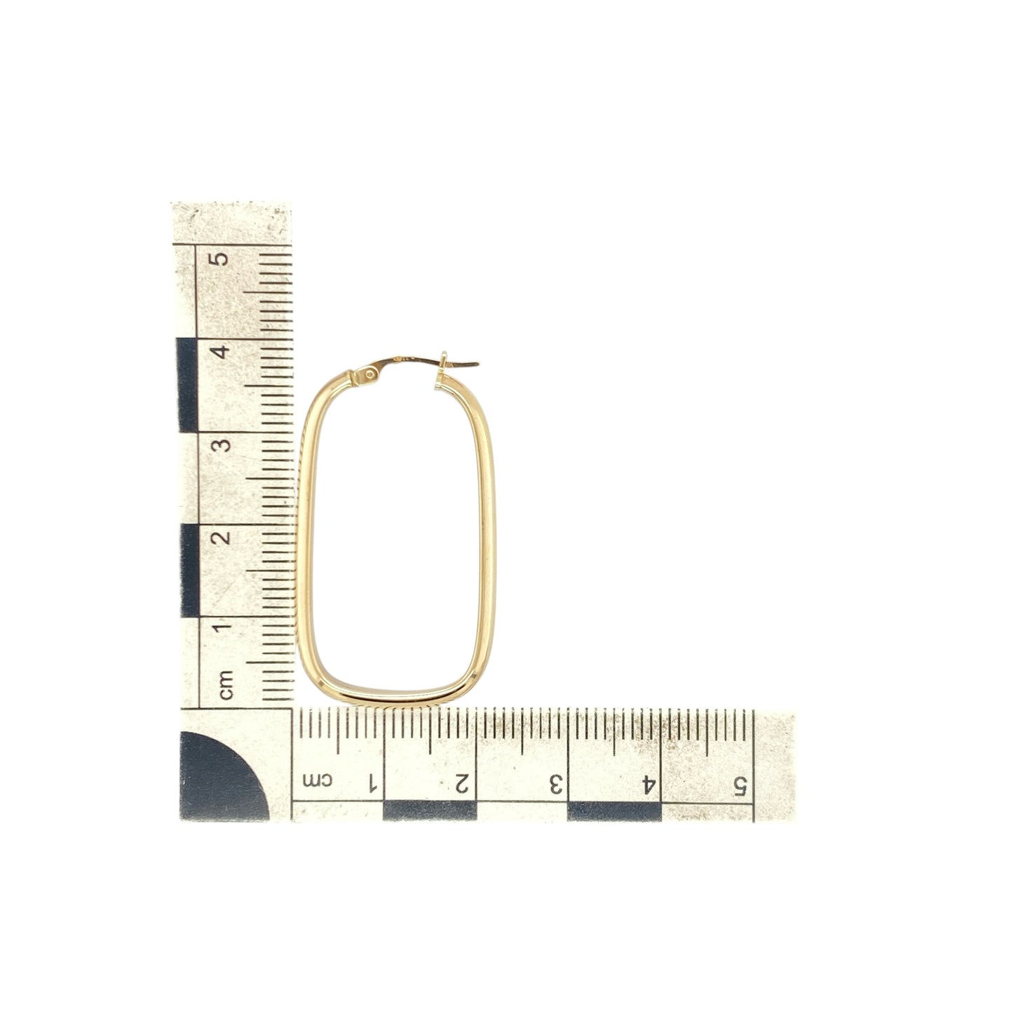 9ct Gold Plain Rectangle Creole Earrings