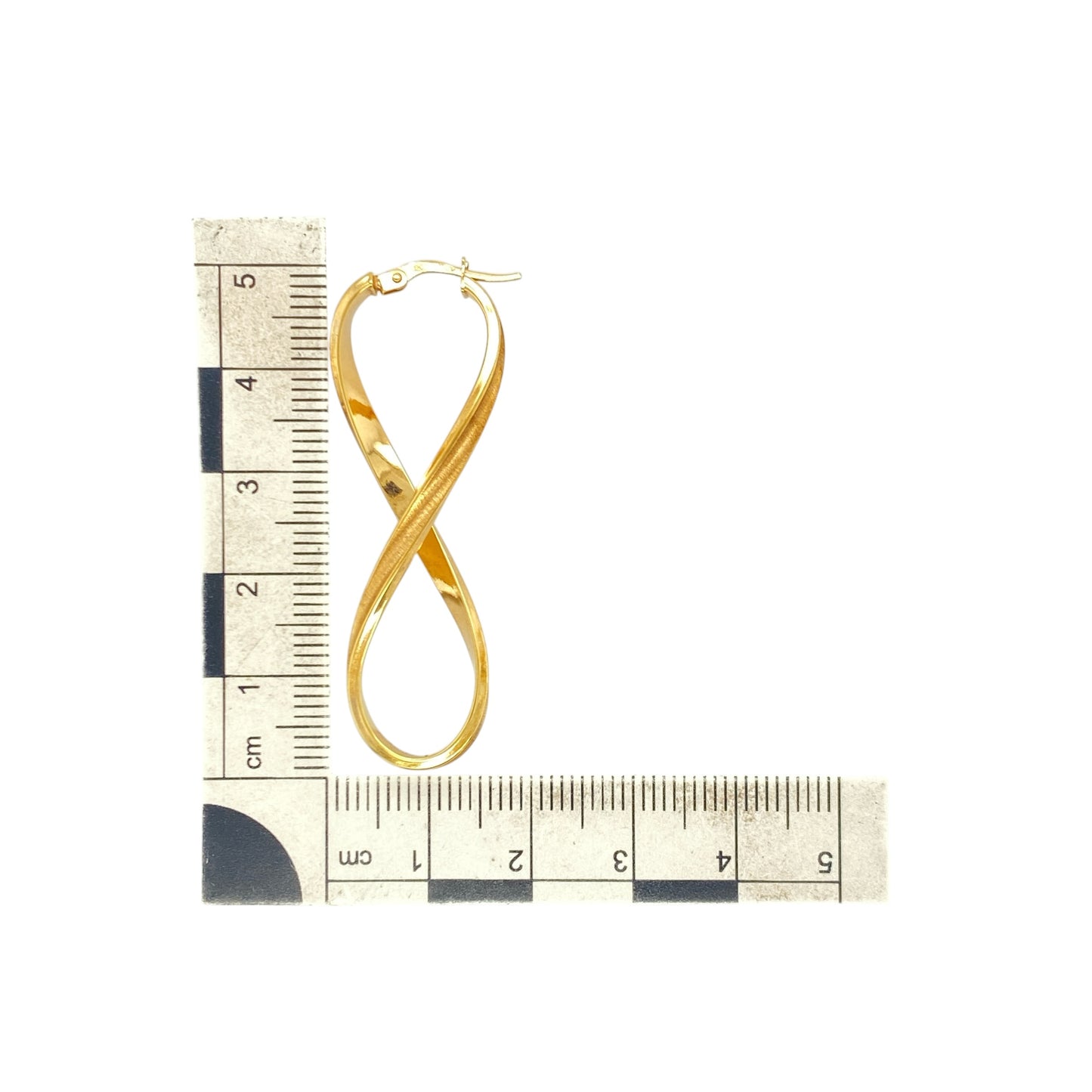 9ct Gold Infinity Figure Eight Shaped Creole Earrings