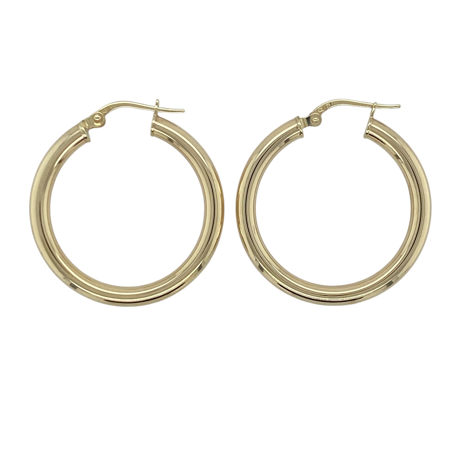 9ct Gold Plain Hoop Creole Earrings