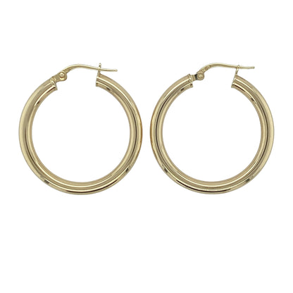 9ct Gold Plain Hoop Creole Earrings
