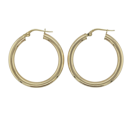 9ct Gold Plain Hoop Creole Earrings