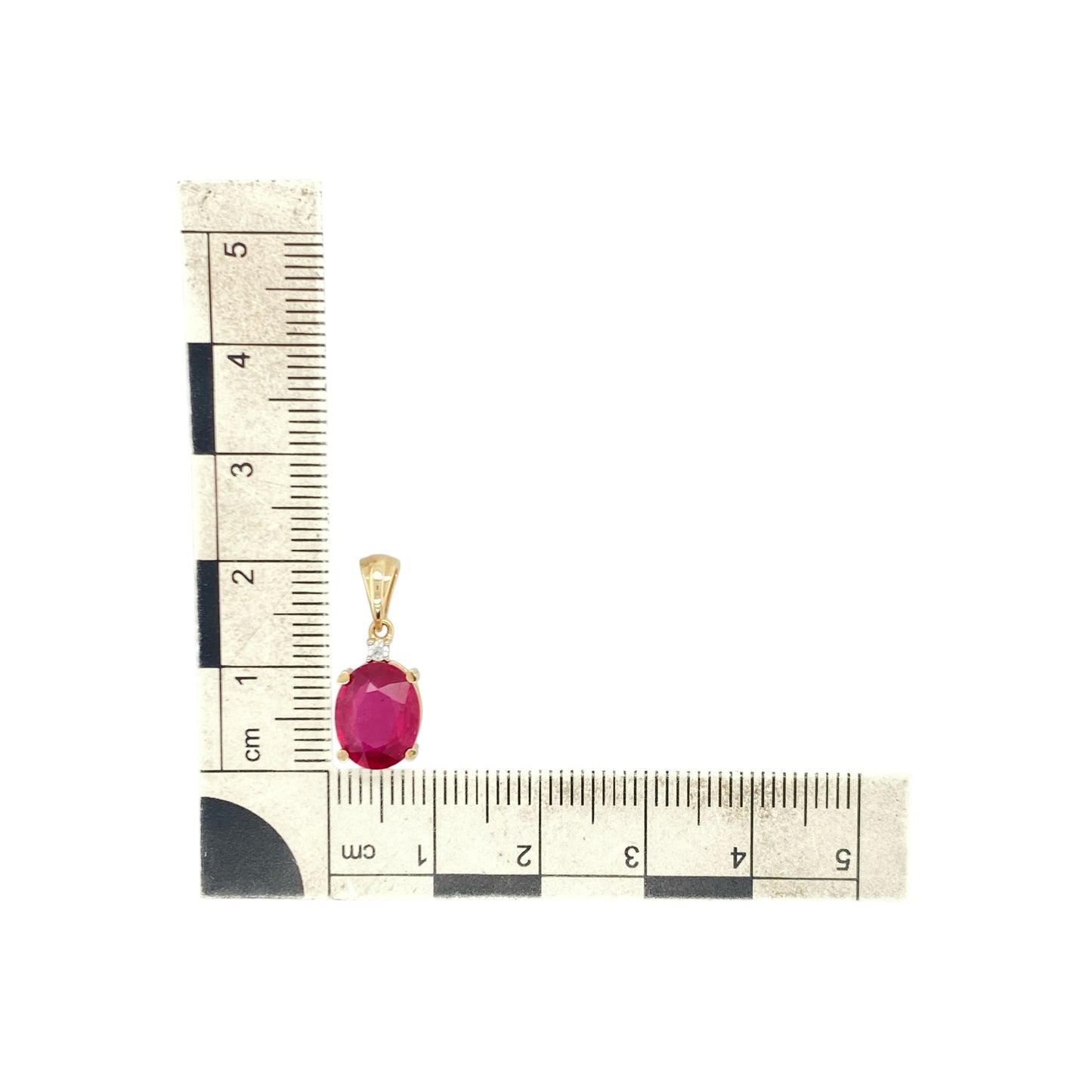 9ct Gold Ruby & Cubic Zirconia Pendant