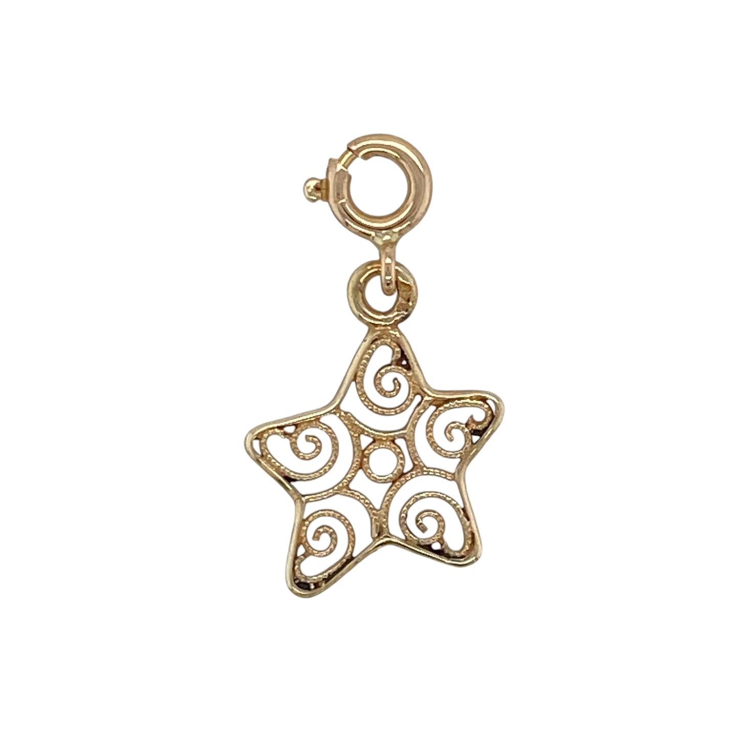 9ct Gold Swirl Star Charm