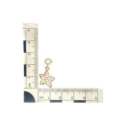 9ct Gold Swirl Star Charm