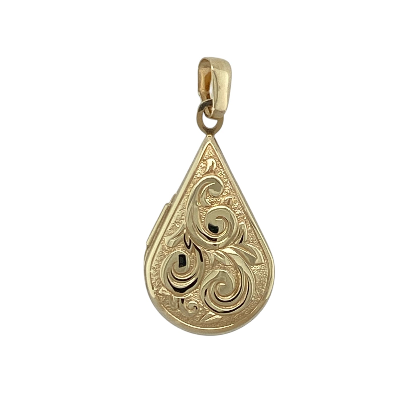 9ct Gold Patterned Teardrop Locket