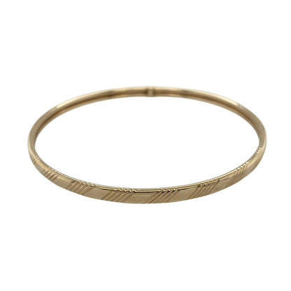 9ct Gold Patterned Bangle