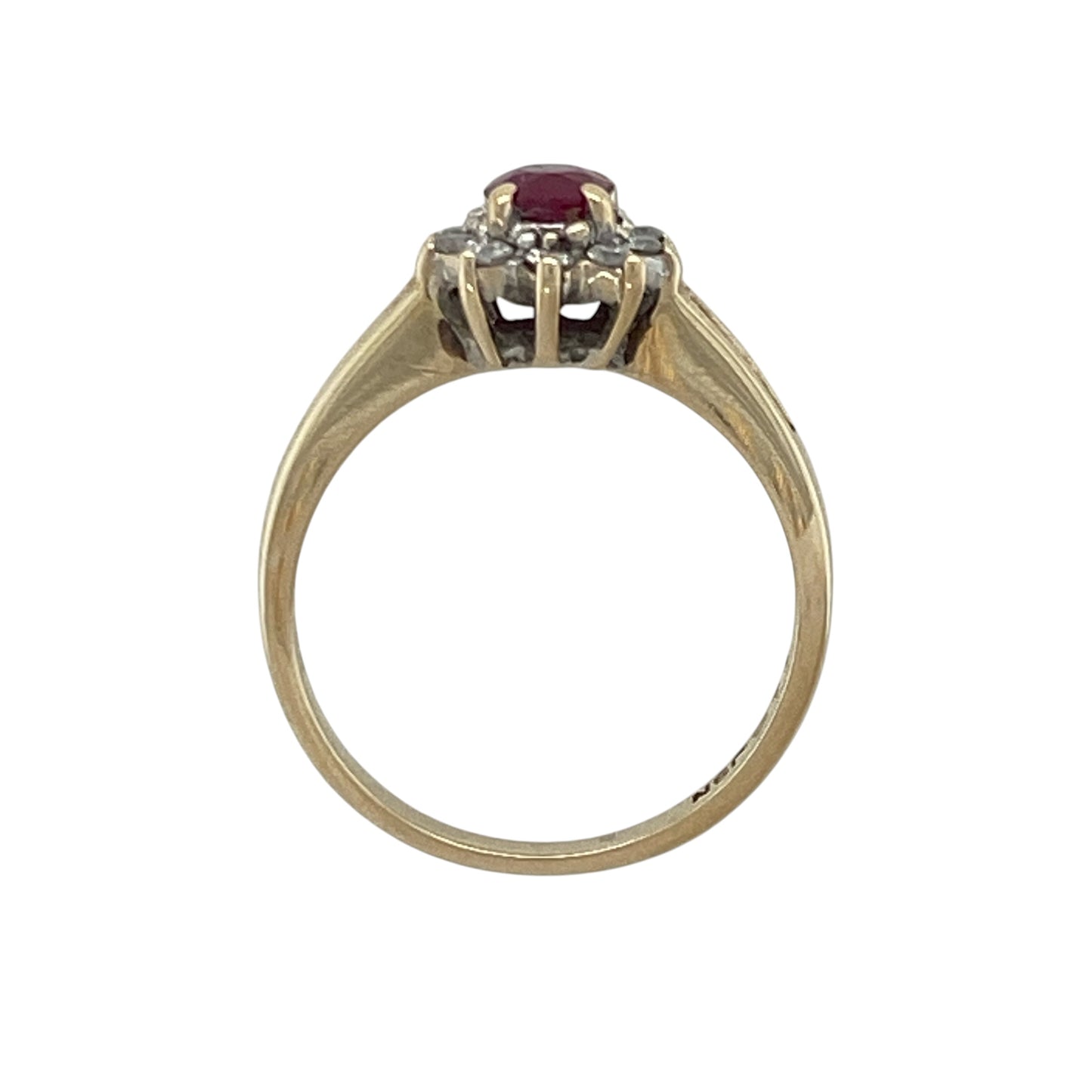 9ct Gold Diamond & Ruby Cluster Ring