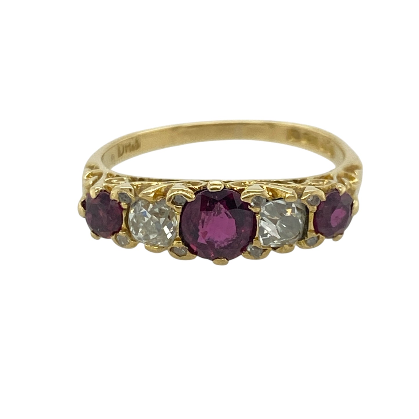 18ct Gold Diamond & Ruby Band Ring