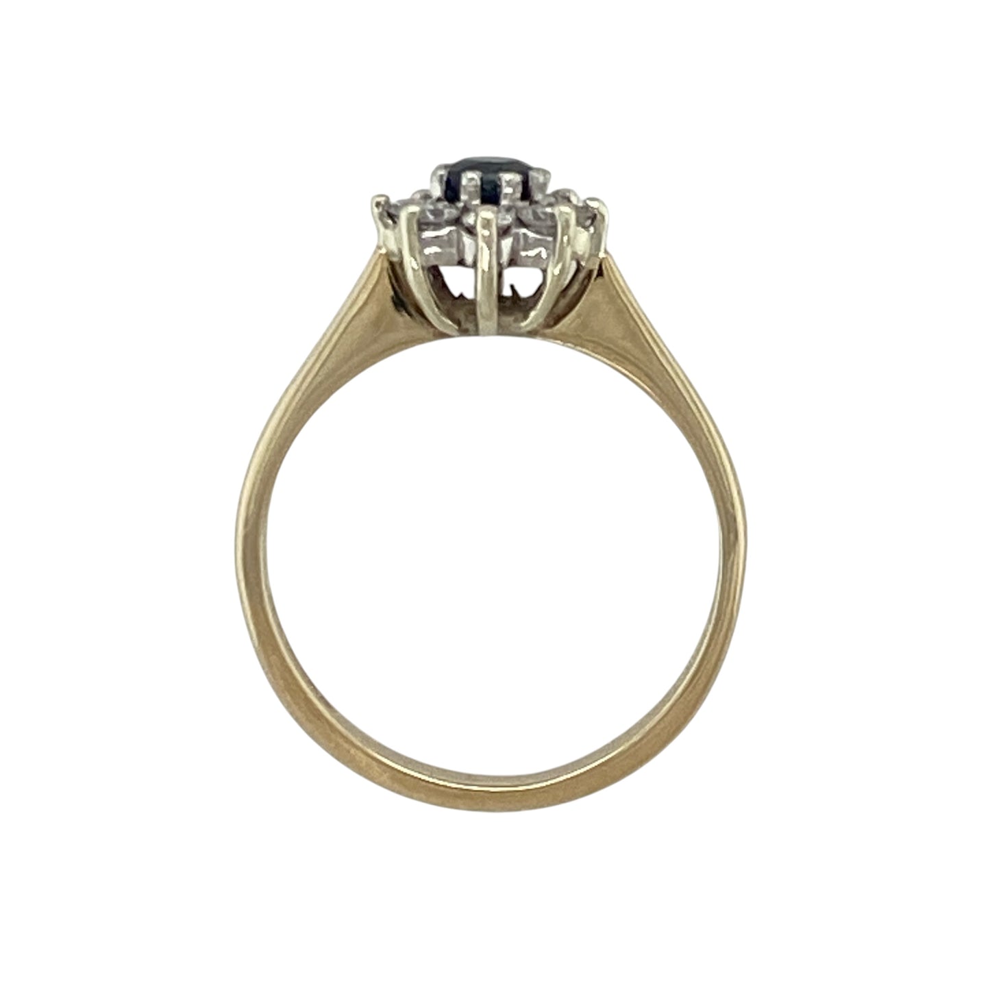 9ct Gold Diamond & Sapphire Cluster Ring
