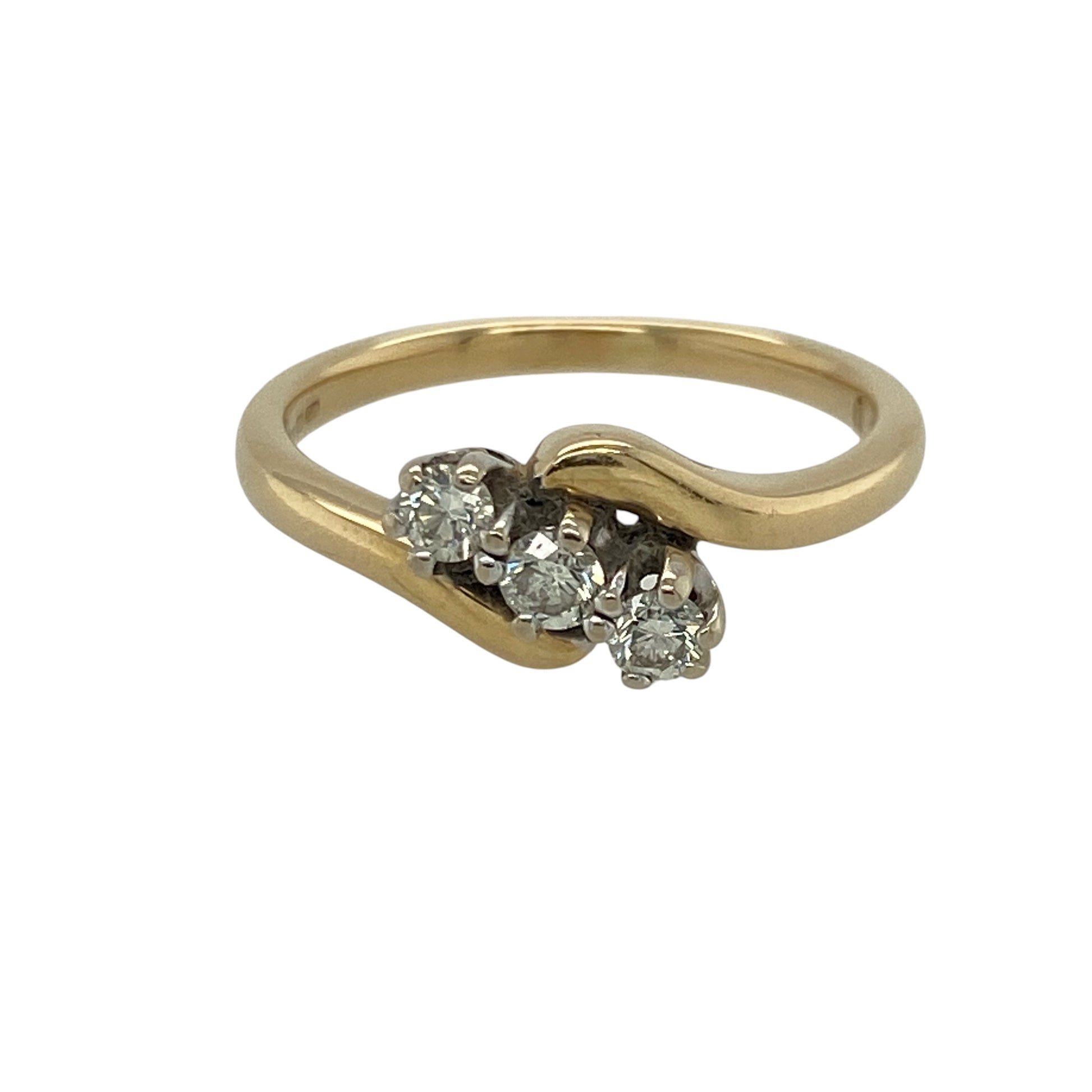 18ct Gold & Diamond Trilogy Twist Ring