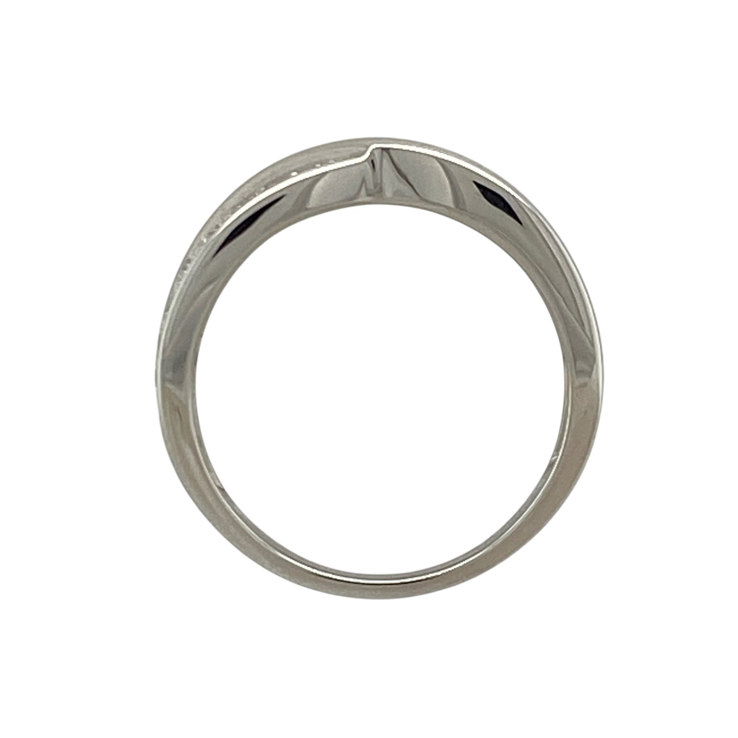 18ct White Gold & Diamond Crossover Band Ring