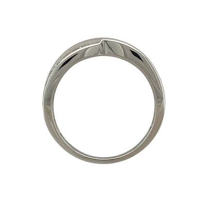 18ct White Gold & Diamond Crossover Band Ring