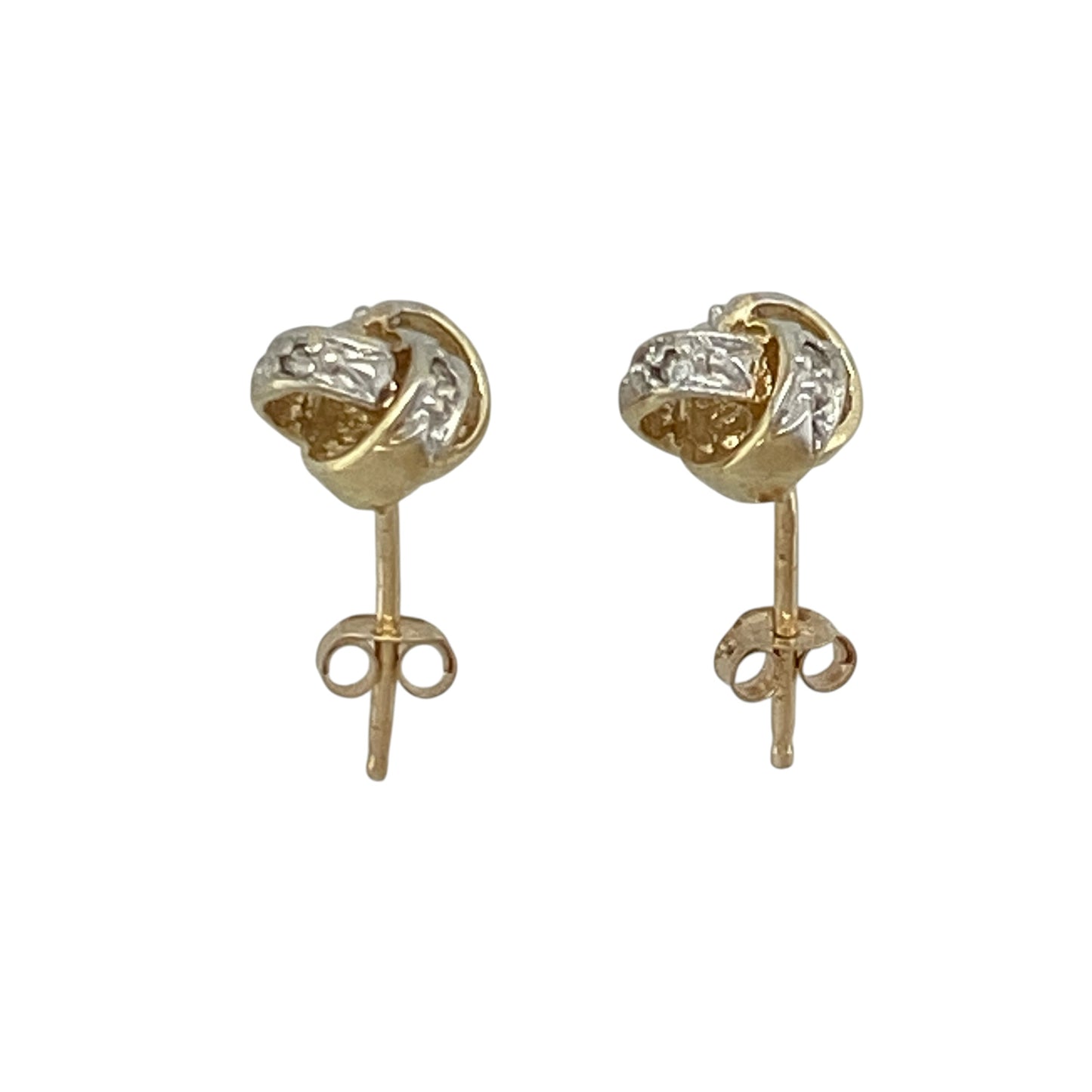 9ct Gold & Diamond Knot Stud Earrings