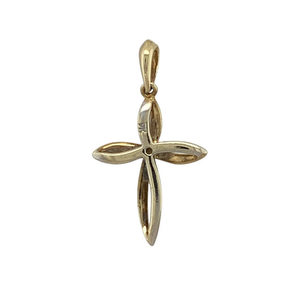 A timeless symbol of faith and style, this pre-owned 9ct yellow and white gold diamond twisted cross pendant offers a modern take on a classic design. The elegant twisted effect, combined with sparkling diamond accents, makes it a meaningful piece that can be worn every day or given as a thoughtful gift.

Design: The pendant features a classic cross design with intertwined yellow and white gold sections, enhanced by genuine diamond accents for a subtle touch of sparkle.