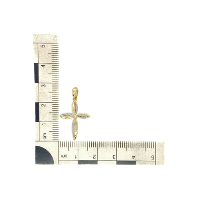 9ct Gold & Diamond Twisted Cross Pendant