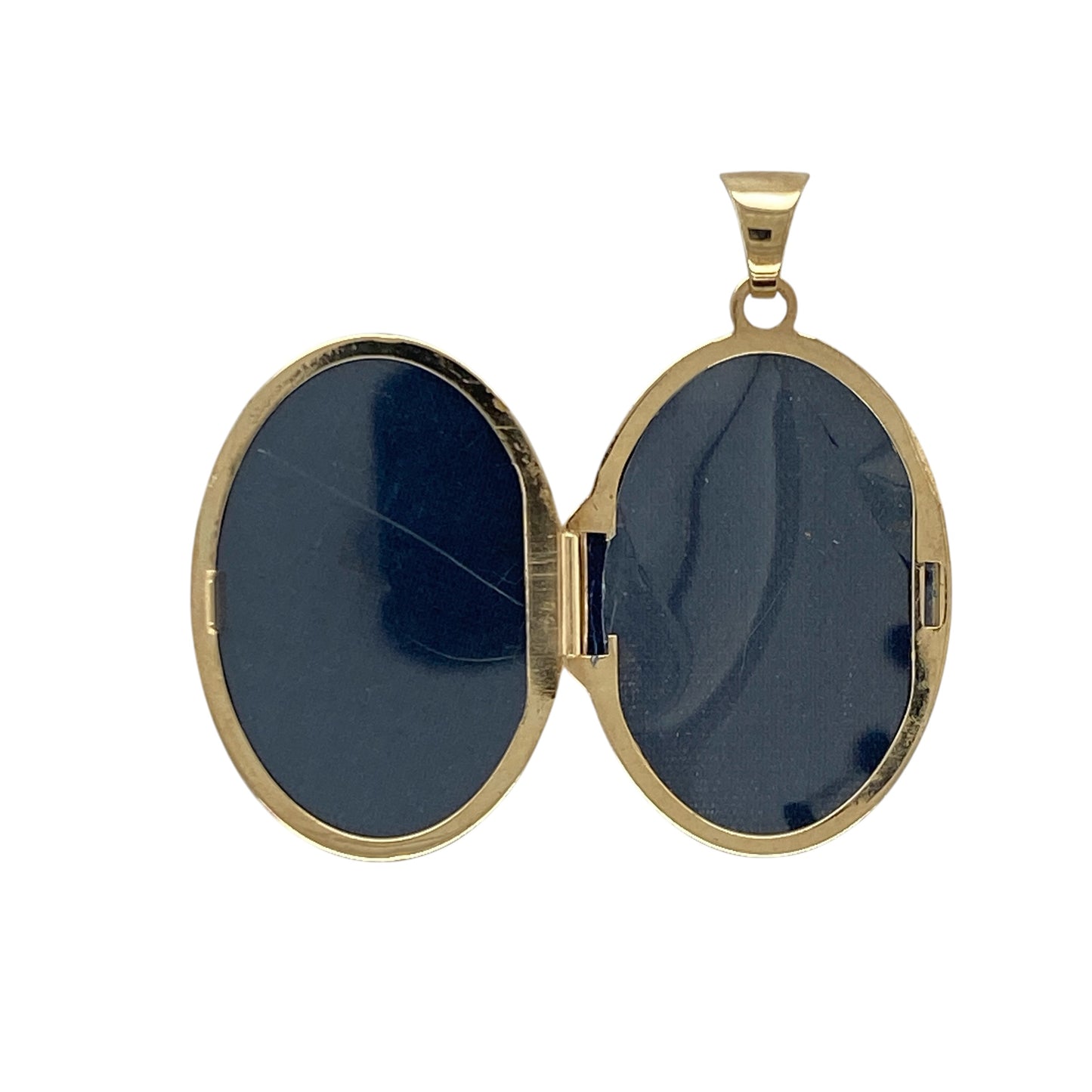 9ct Gold & Diamond Flower Patterned Oval Locket
