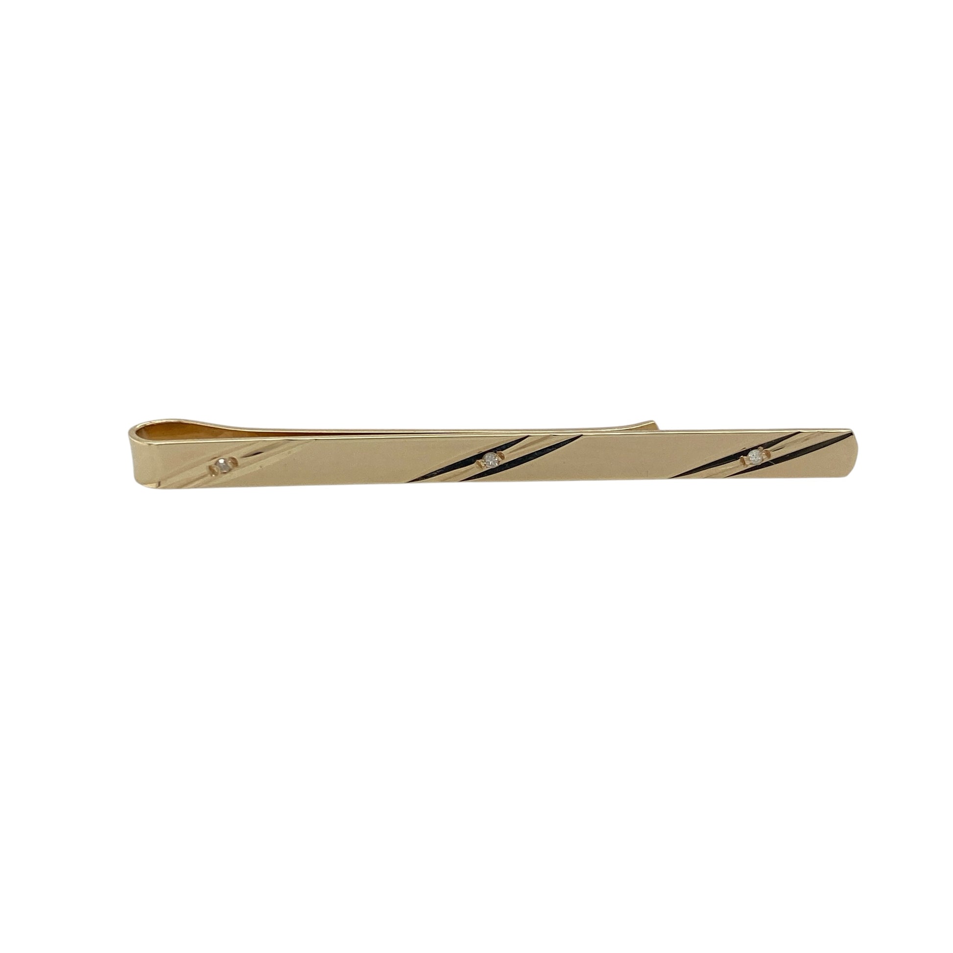 9ct Gold & Diamond Tie Slide