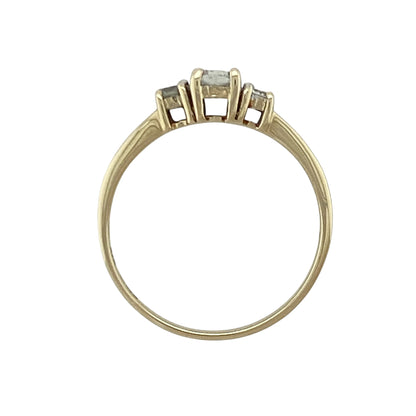 9ct Gold & Cubic Zirconia Trilogy Ring