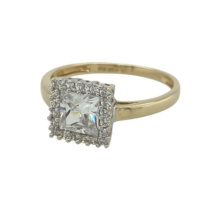 Add timeless elegance to your jewellery collection with this pre-owned 14ct yellow gold cubic zirconia square cluster ring. Featuring a sparkling square centre stone surrounded by smaller round cubic zirconias, this eye-catching ring offers the look of a classic diamond cluster with exceptional brilliance.

Design: The ring showcases a square cluster design with a large centre cubic zirconia framed by smaller round cubic zirconias for maximum sparkle.