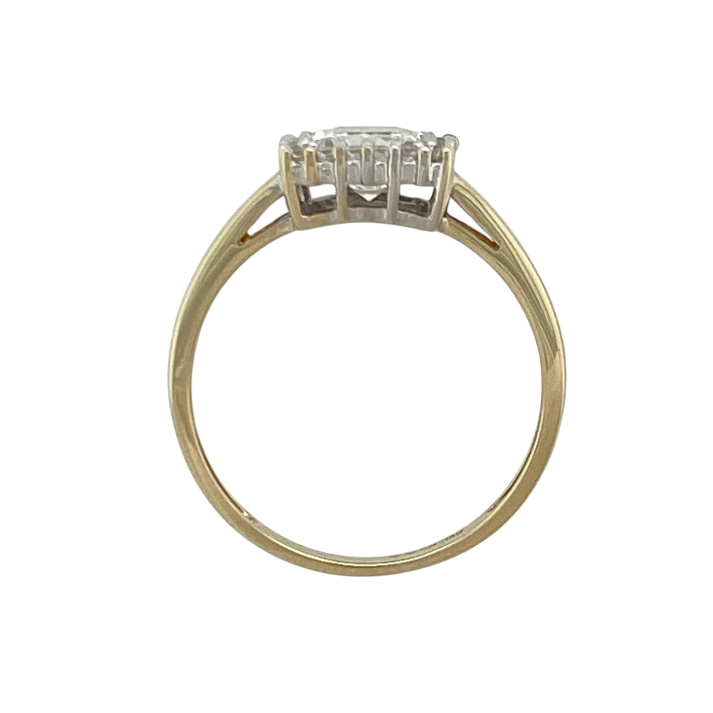 14ct Gold & Cubic Zirconia Square Cluster Ring