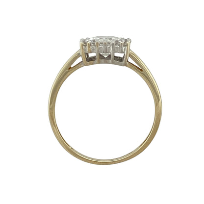 14ct Gold & Cubic Zirconia Square Cluster Ring