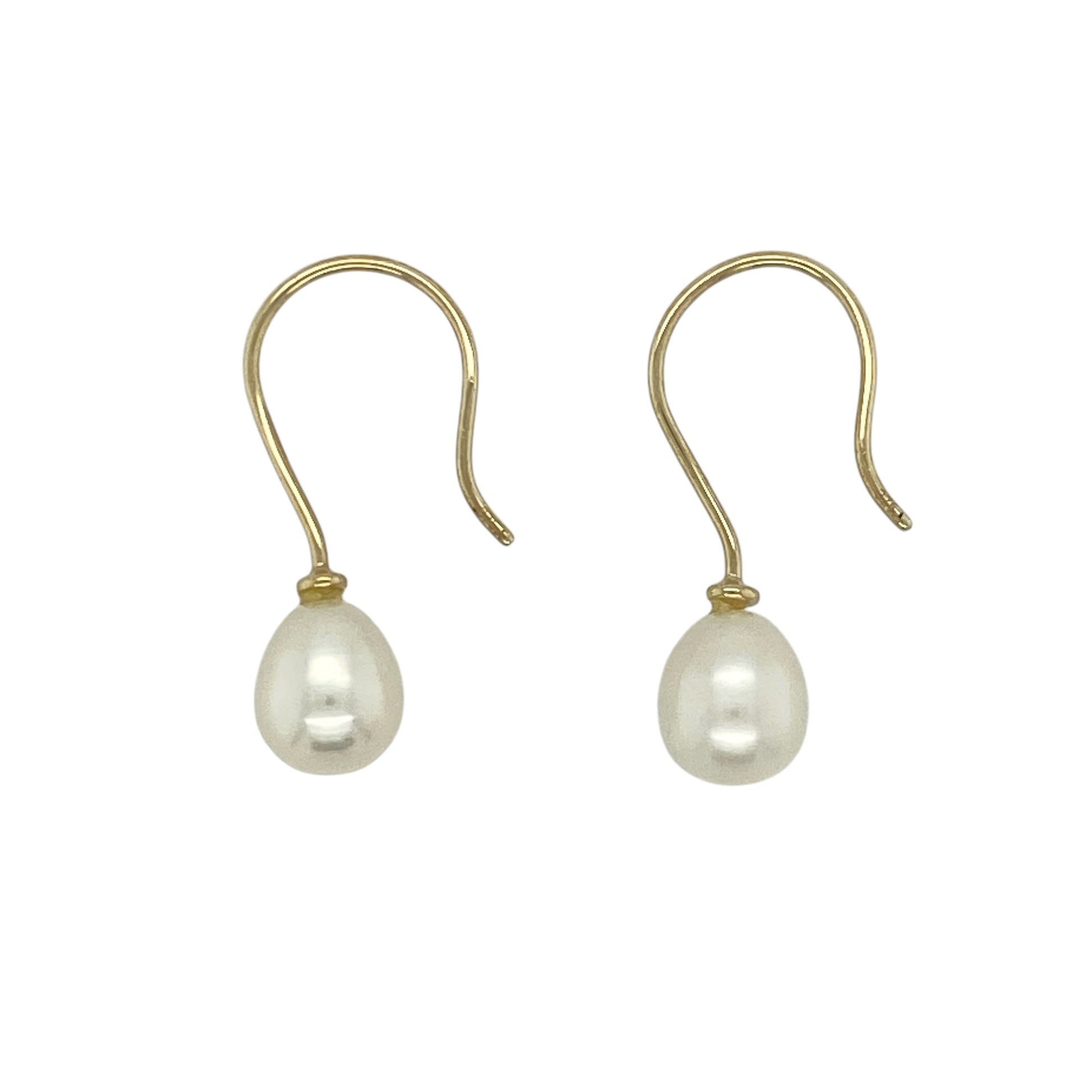 9ct Gold & Pearl Drop Earrings