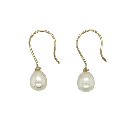 9ct Gold & Pearl Drop Earrings