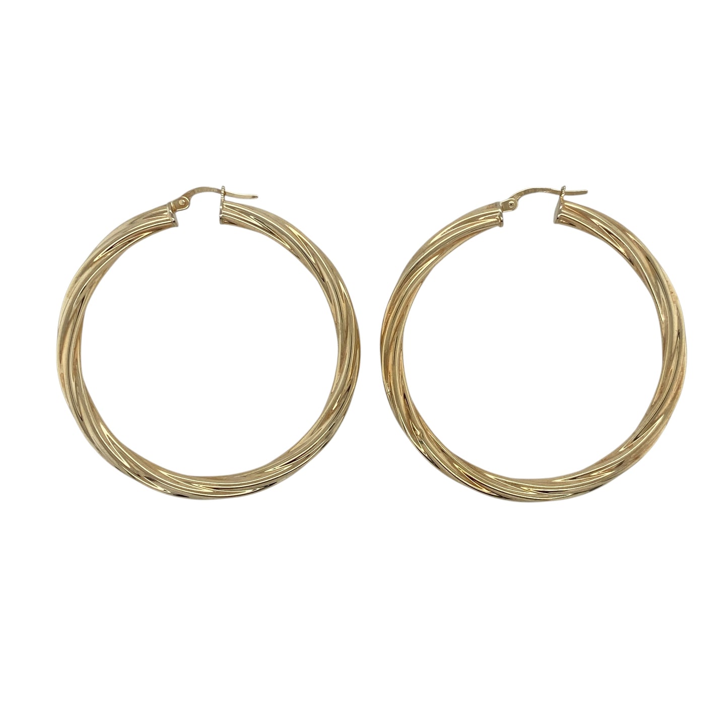 9ct Gold Twisted Hoop Creole Earrings