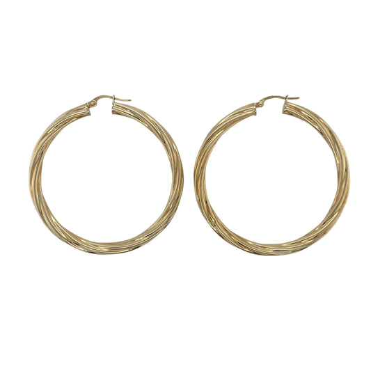 9ct Gold Twisted Hoop Creole Earrings
