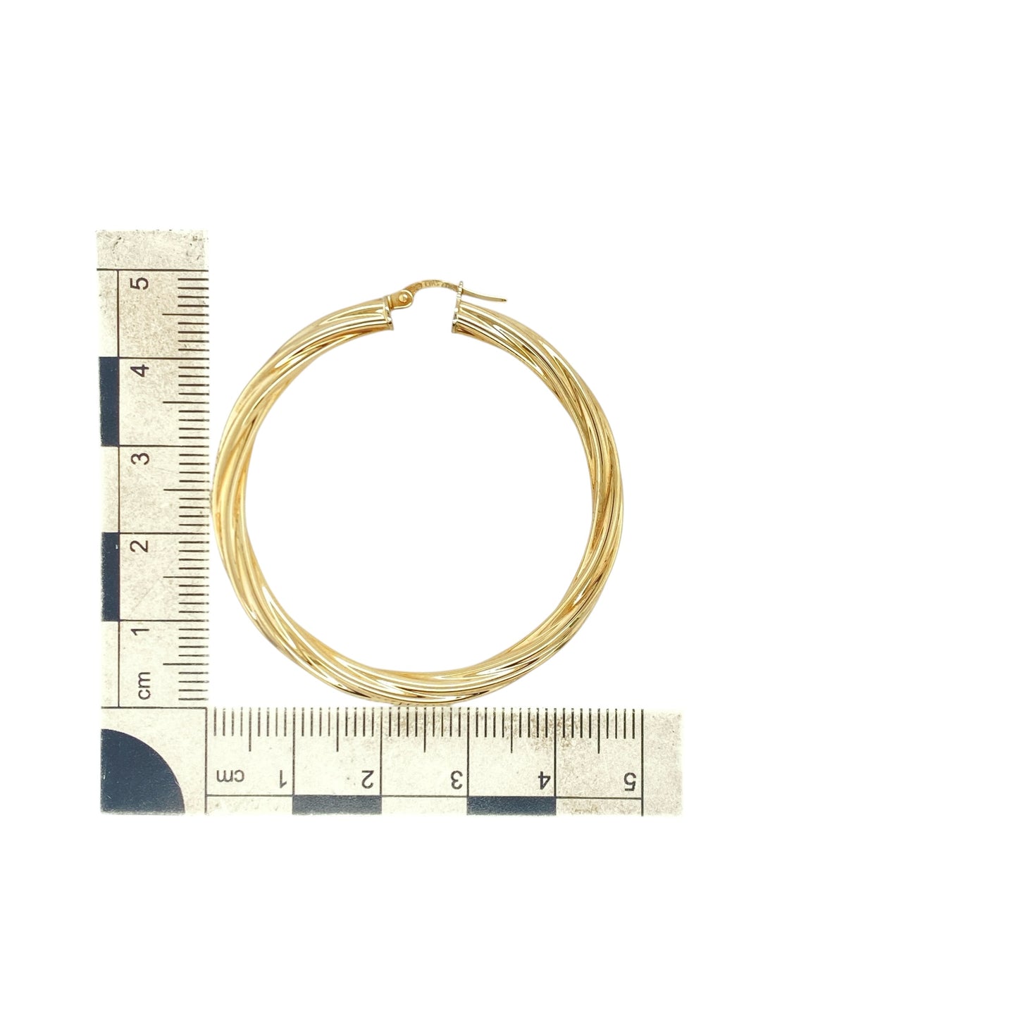 9ct Gold Twisted Hoop Creole Earrings