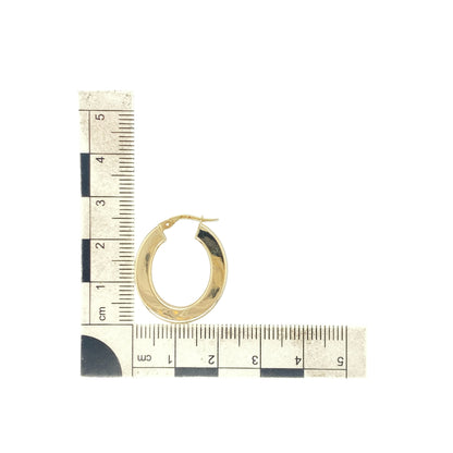 9ct Gold Squared Oval Creole Earrings