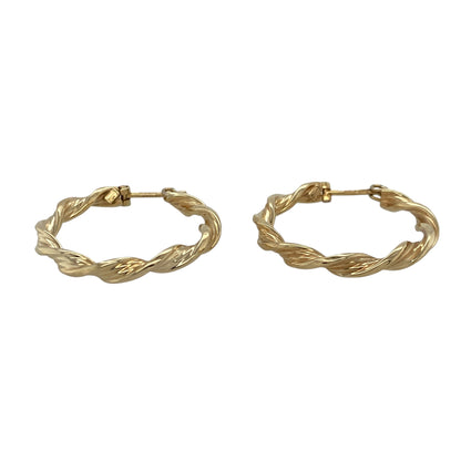 Complete your jewellery collection with these pre-owned 9ct yellow gold twisted hoop creole earrings, featuring an elegant textured design that brings timeless style to everyday and occasion wear.

Design: These classic creole earrings feature a beautifully twisted hoop design that catches the light from every angle, adding depth and texture to a timeless gold hoop style.
Material: Made from 9-carat yellow gold, the polished finish enhances the twisted detailing while offering a rich, warm glow.