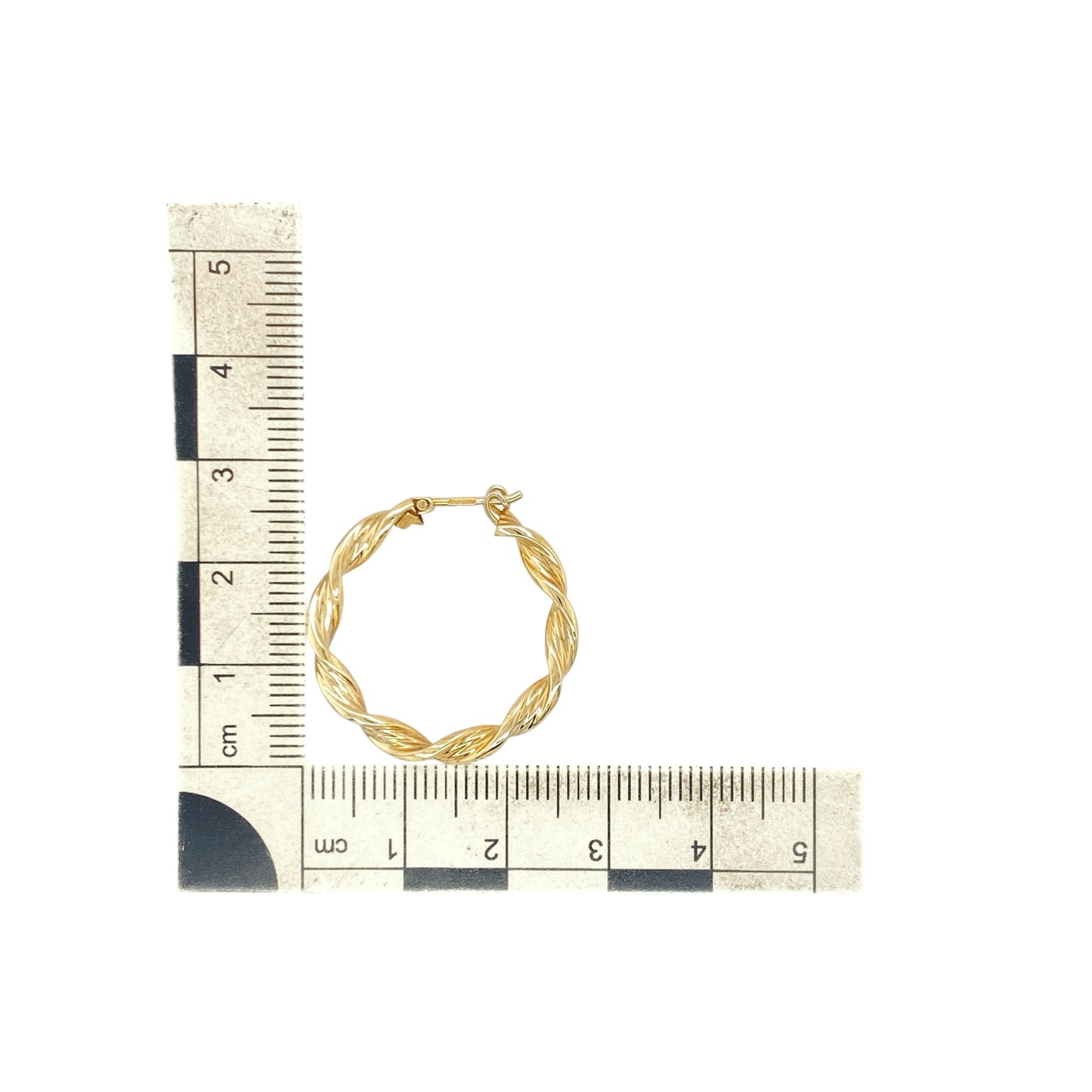 9ct Gold Twisted Hoop Creole Earrings