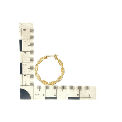 9ct Gold Twisted Hoop Creole Earrings