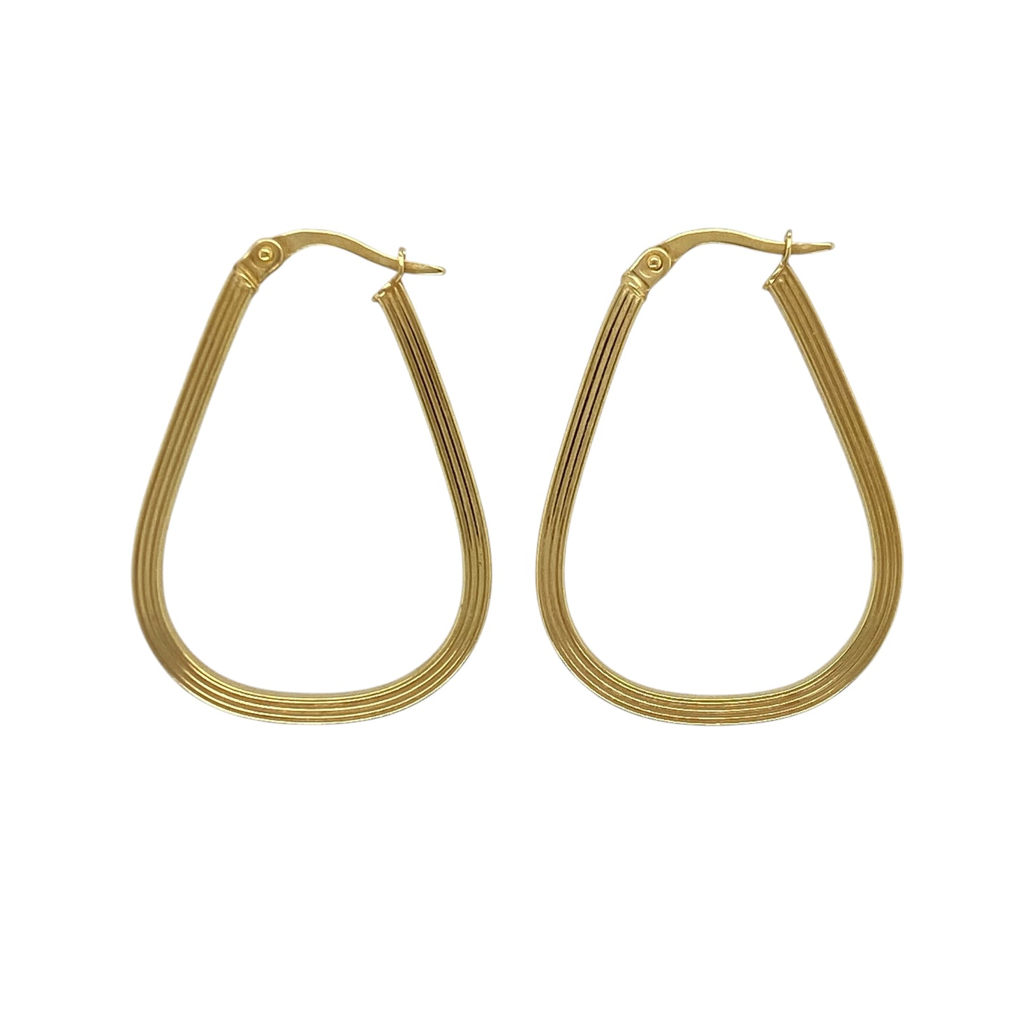 9ct Gold Oval Creole Earrings