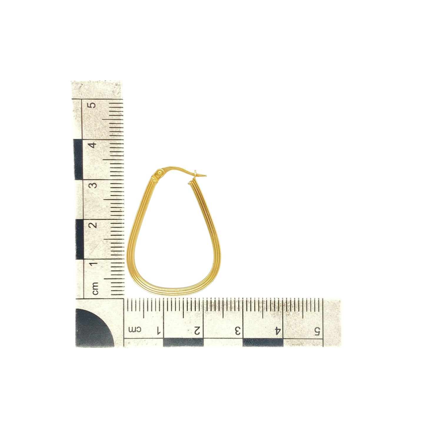 9ct Gold Oval Creole Earrings
