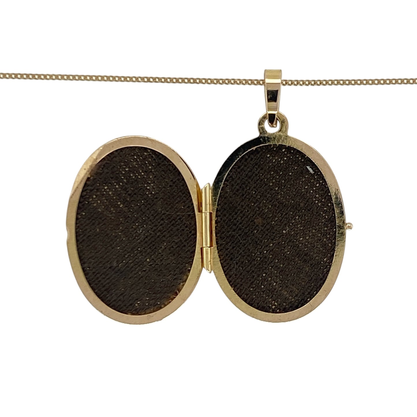 9ct Gold Flower Patterned Oval Locket 19" Necklace