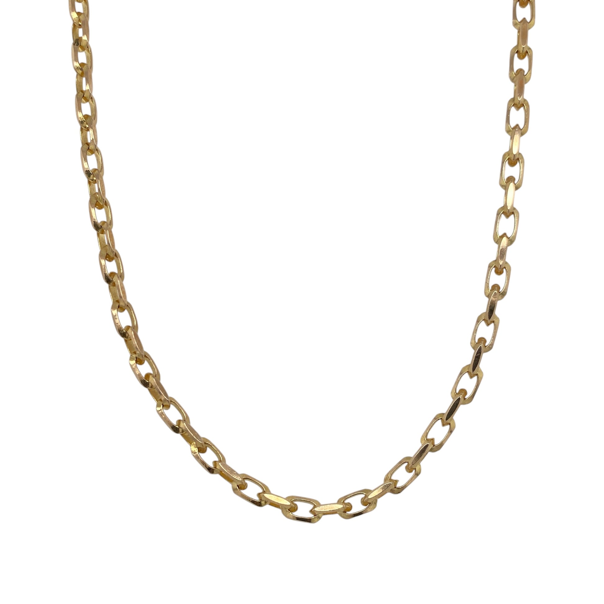 9ct Gold 16" Faceted Belcher Chain