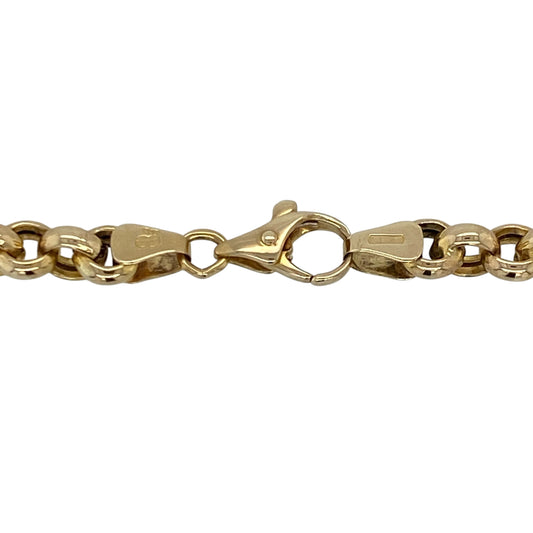 Complete your jewellery collection with this pre-owned 9ct yellow gold belcher chain, a timeless necklace that combines bold styling with everyday versatility.

Design: This classic chain features traditional belcher links, creating a clean and substantial look that never goes out of style.
Material: Made from 9-carat yellow gold, the polished finish enhances the rich golden colour, making it an ideal piece to wear alone or with a favourite pendant.