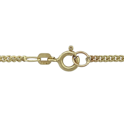 Complete your jewellery collection with this pre-owned 9ct yellow gold curb chain, a timeless necklace that offers classic style and everyday versatility.

Design: This elegant chain features the traditional curb link design, creating a sleek and polished look that complements any outfit.
Material: Made from 9-carat yellow gold, the polished finish gives the chain a rich golden shine, making it ideal to wear alone or paired with your favourite pendant.