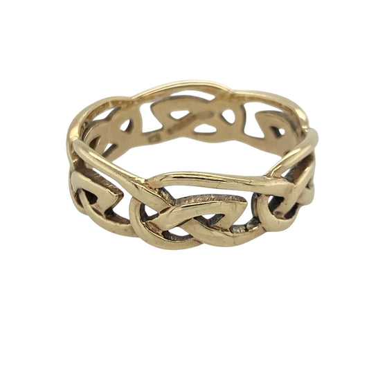 9ct Cymru Gold Open Celtic Weave Band Ring