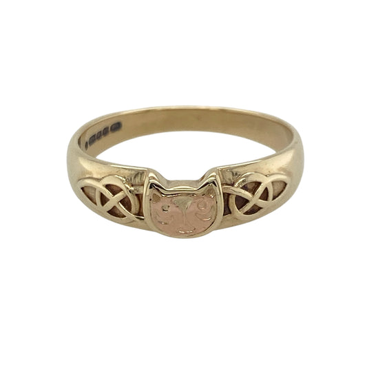 9ct Gold Clogau Cat Celtic Band Ring
