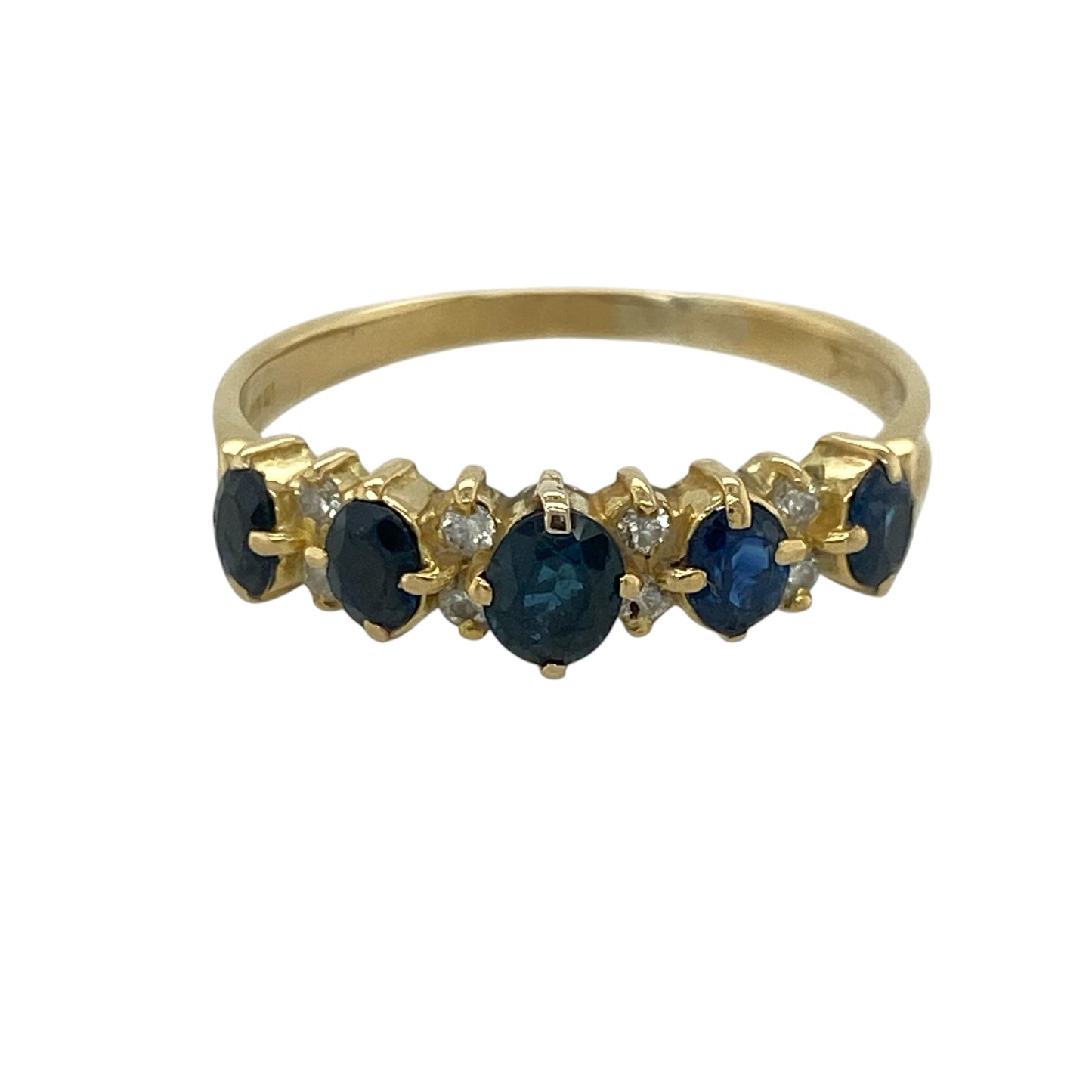 18ct Gold Diamond & Sapphire Band Ring