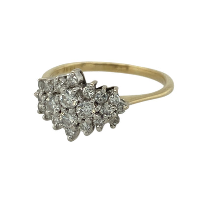 Add timeless luxury to your jewellery collection with this pre-owned 18ct yellow gold diamond cluster ring, featuring a dazzling arrangement of diamonds set in rich 18-carat gold.

Design: The elegant cluster design measures approximately 9mm high, creating a refined focal point with exceptional sparkle. Its classic styling makes it a versatile choice for everyday wear or marking a special occasion.