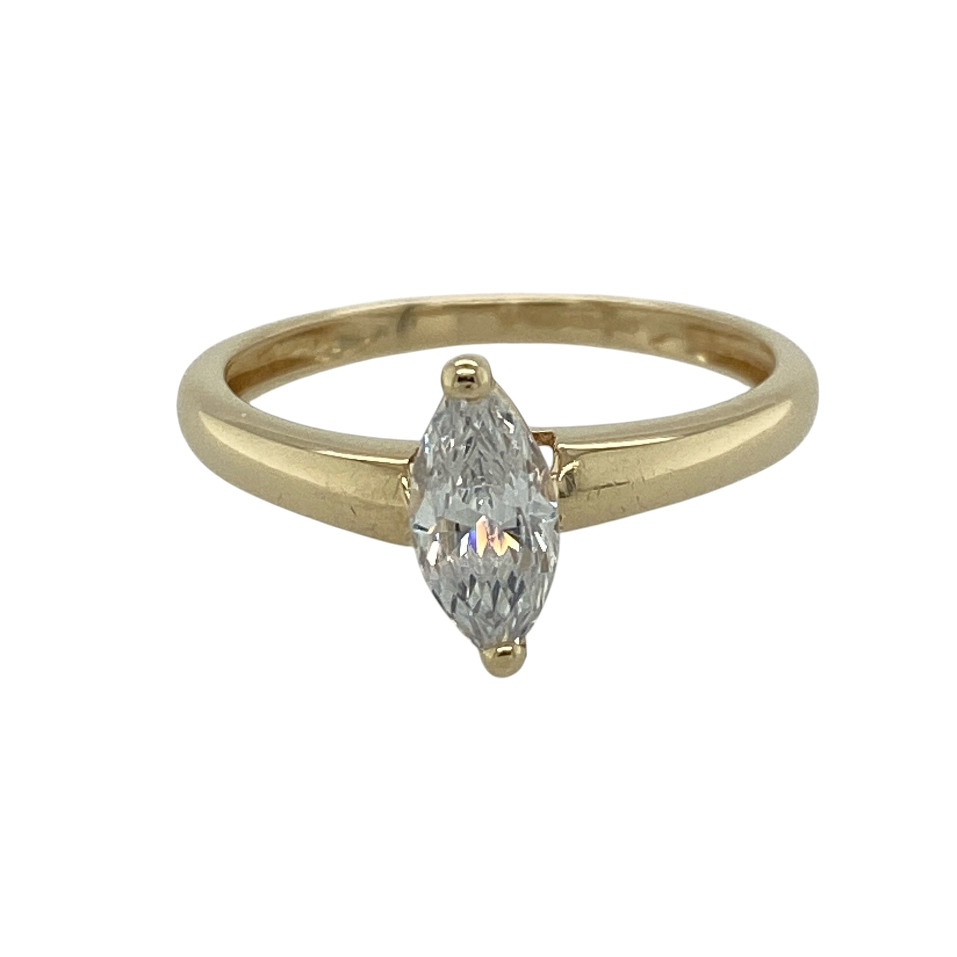 14ct Gold & Marquise Solitaire Ring