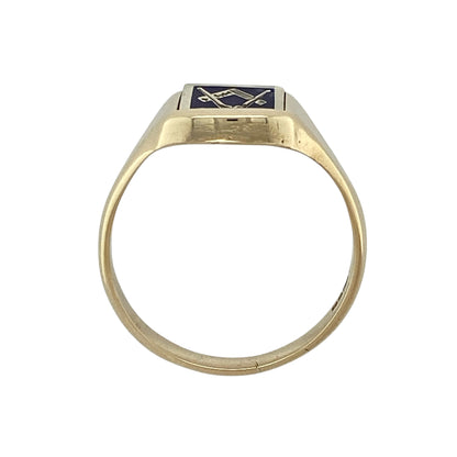 9ct Gold Masonic Swivel Signet Ring